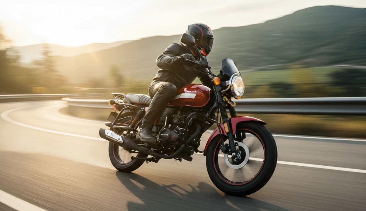 Professional riding style of commuter motorcycles