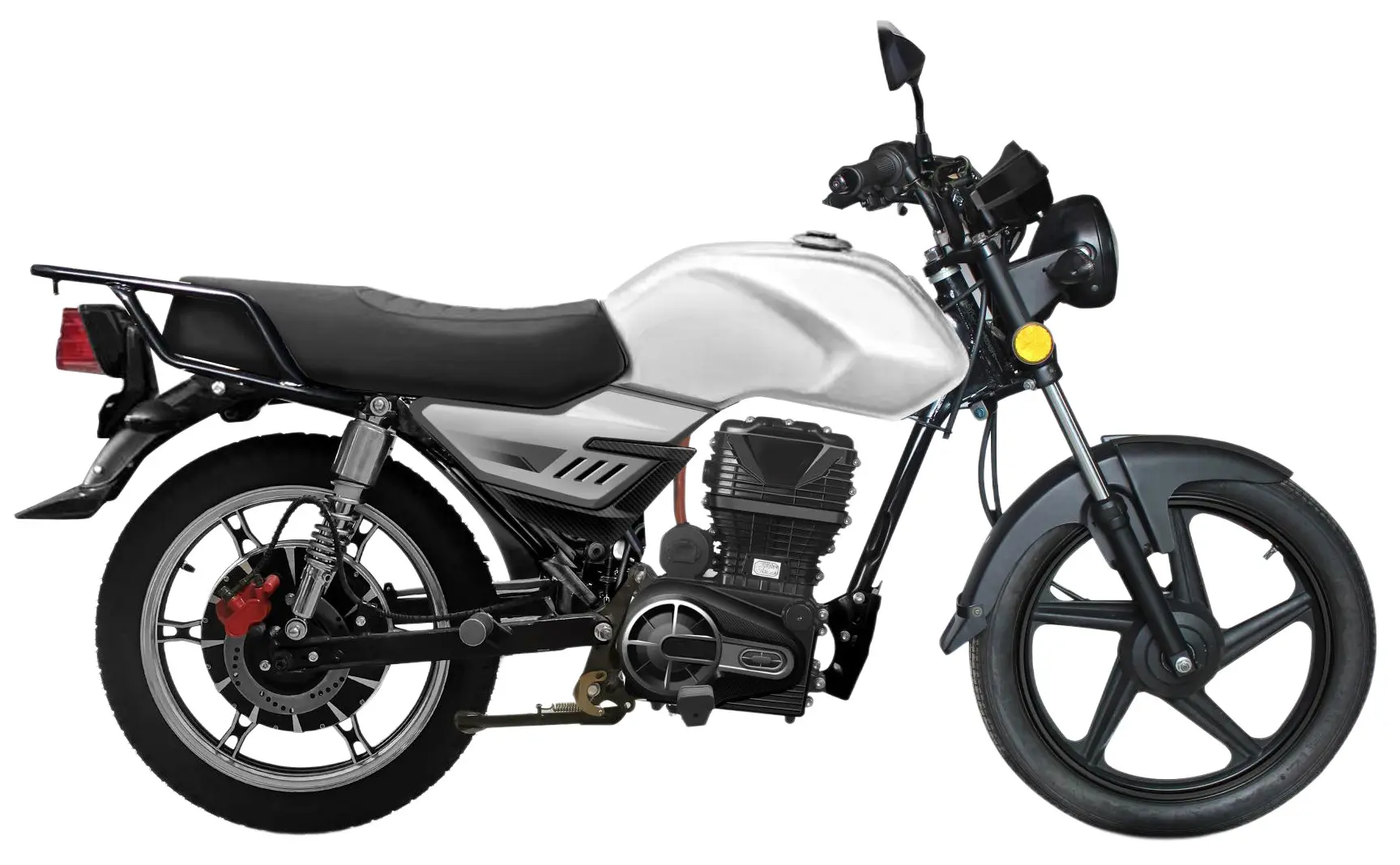 White electric commuter motorcycle
