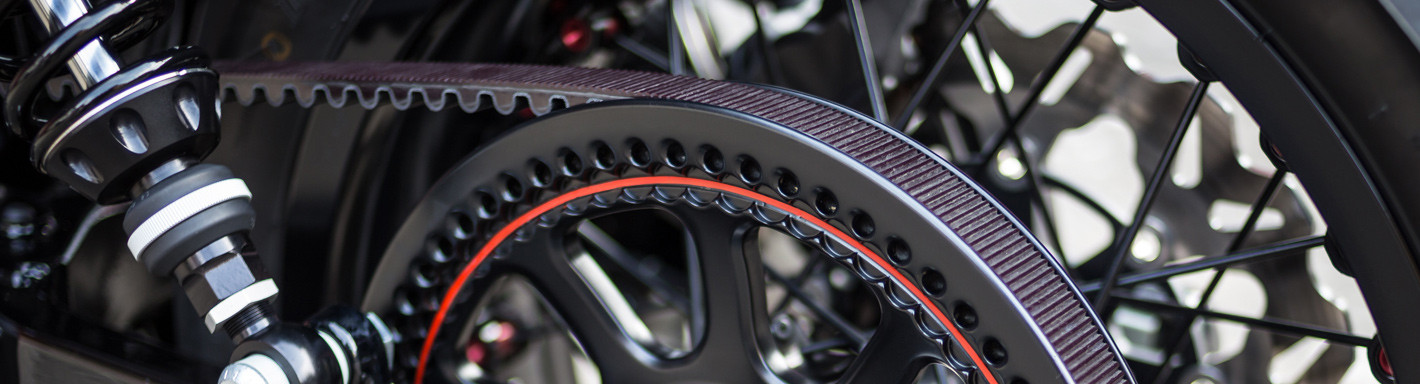 Cutaway view of a shaft drive unit on a touring motorcycle