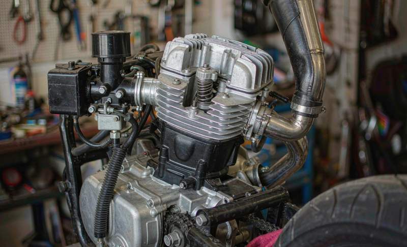 Finned air-cooled single-cylinder motorcycle engine