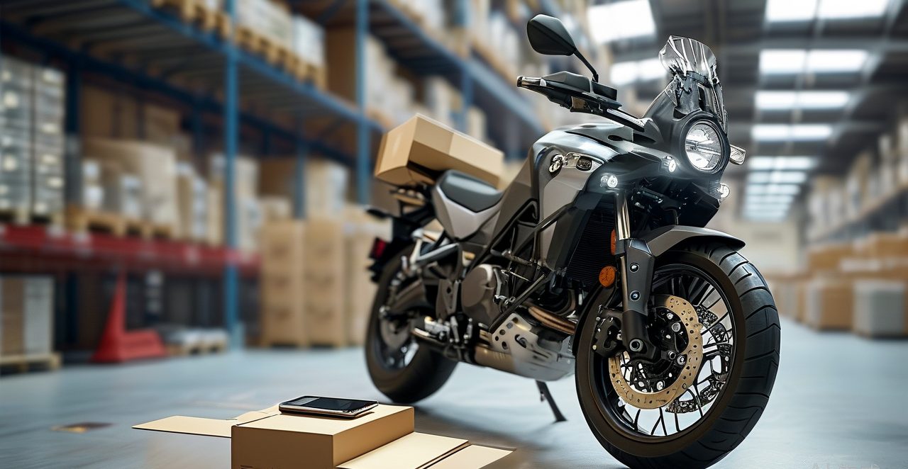 Recording Condition On Arrival Warehouse staff photographing a crated motorcycle being opened